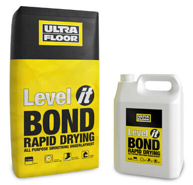 Ultra Level IT Bond: Rapid Drying Multi Purpose Smoothing Underlayment 20Kg+4Ltr