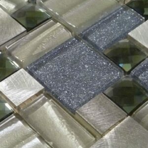 grecian silver modular mosaic tiles