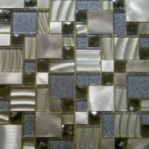 grecian silver modular mosaic tile