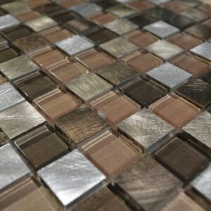 metallic marron mosaic tiles